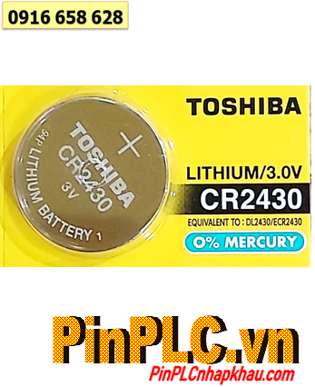 Toshiba CR2430, Pin 3v Lithium Toshiba CR2430 chính hãng (Vỉ 5 viên)